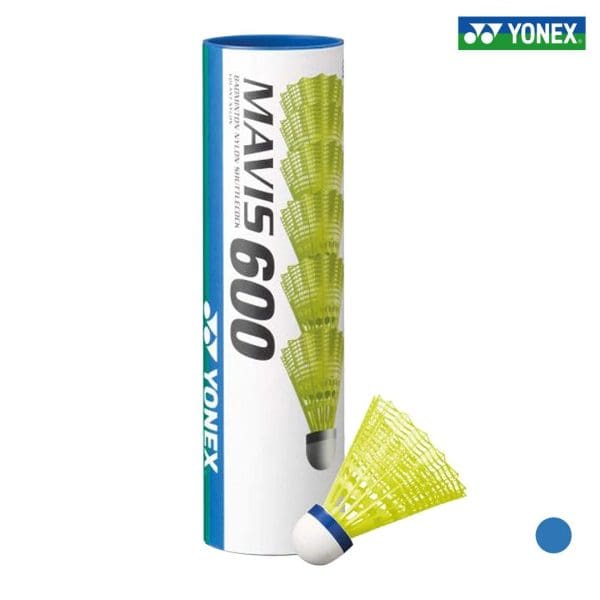 YONEX MAVIS 600 BADMINTON NYLON SHUTTLES / SHUTTLECOCKS YELLOW - SET OF 6